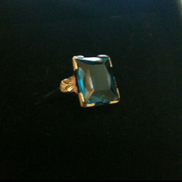 ✨Antique blue stone gold handwrought ring✨ - Picture 1 of 6